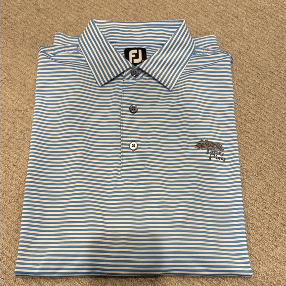 FootJoy Men's Blue Striped Polo Shirt